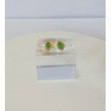 Σκουλαρίκια σε Χρυσό 9Κ - marquise με emerald ζιργκόν (E317)